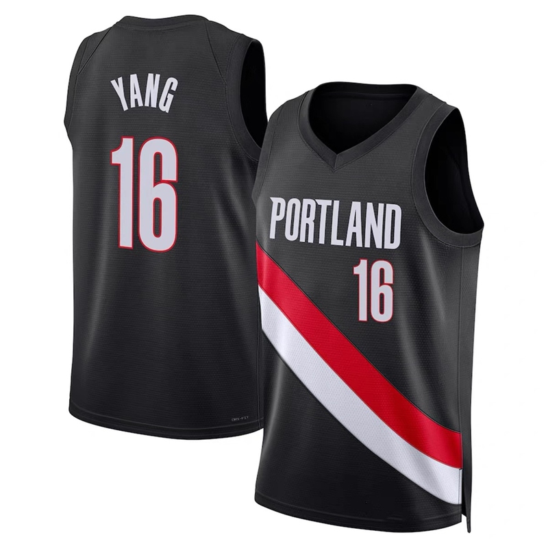 American Version of the Trail Blazers No. 1 Ja Morant 4 Sohan Jersey Yang Hansen Sharp Men's City Version Fan Basketball Uniform
