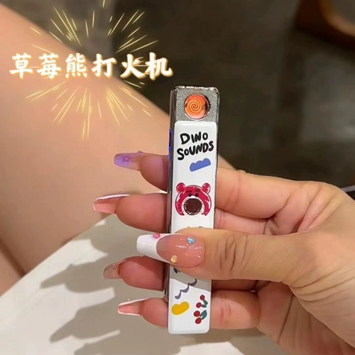 Маленькая ветрозащитная бесшумная креативная зажигалка с зарядкой, подарок на день рождения