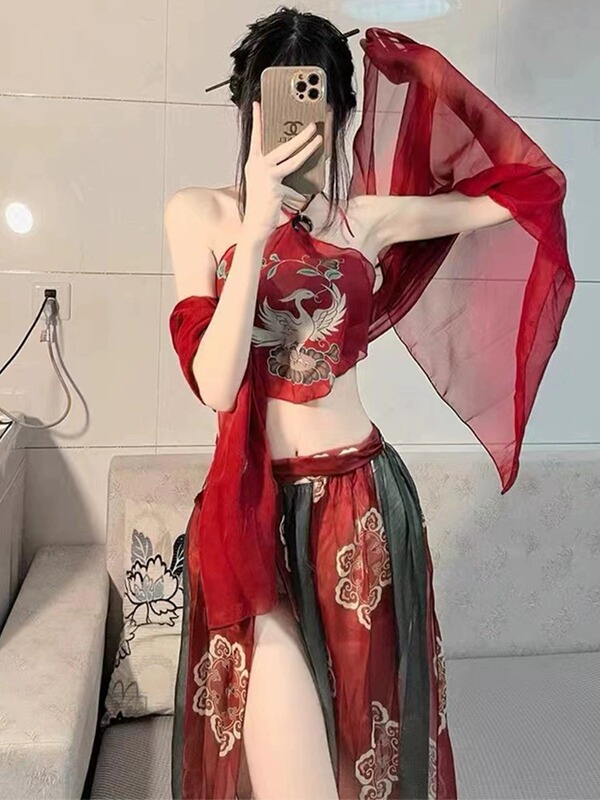 Hanfu for Women, Exotic Style, Dunhuang Flying Fairy Dance Slit Skirt Performance Costume, Western Region Girl Desert Photoshoot Hanfu for Women, Exotic Style, Dunhuang Flying Fairy Dance Slit Skirt Performance Costume, Western Region Girl Desert Photoshoot