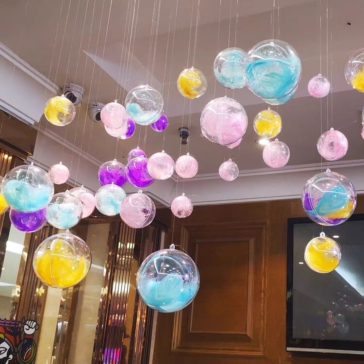Transparent Plastic Hollow Sphere Kindergarten Hanging Ball Ornament Window Ceiling Decoration Acrylic Ball