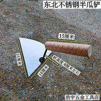 Northeastern handmade wooden handle inclined shovel pick shovel half melon shovel square shovel bricklayer large shovel triangle shovel bricklayer tool