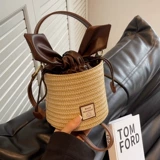 Соломенная сумка через плечо, плетеная сумка на одно плечо