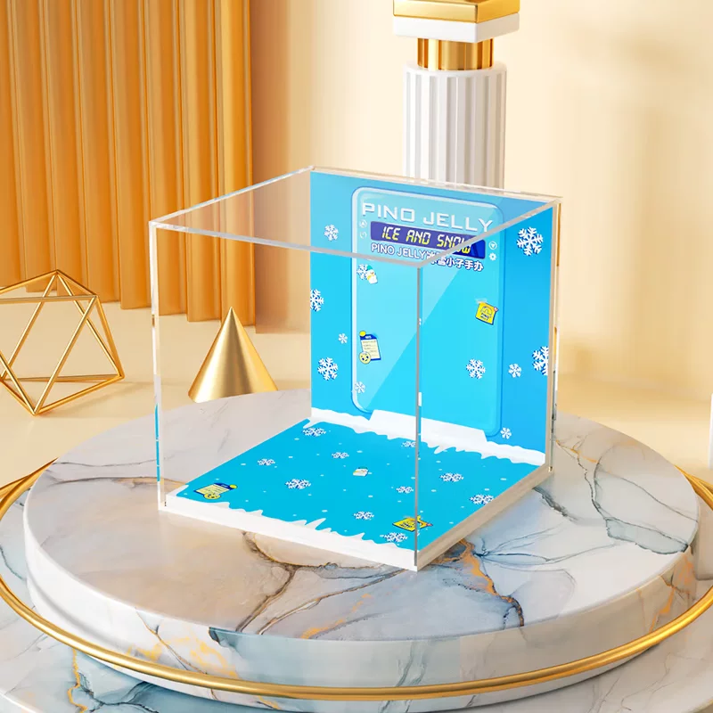 POPMART泡泡玛特PINO JELLY冰雪小子 手办防尘收纳亚克力展示盒