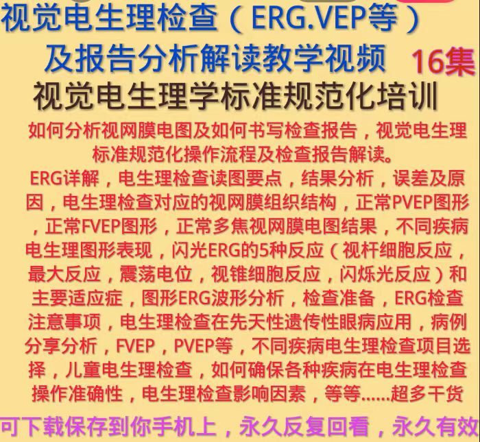 Visual Electrophysiological Examination Ergvep Visual Evoked Potential Retinal Current Chart Ophthalmology Teaching Video Collection