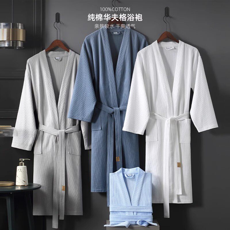 High-End Hotel Pure Cotton Bathrobe 2026 New Model, Water-Absorbent and Quick-Drying Adult Bathrobe, Unisex Sleepwear, Suitable for All Seasons
