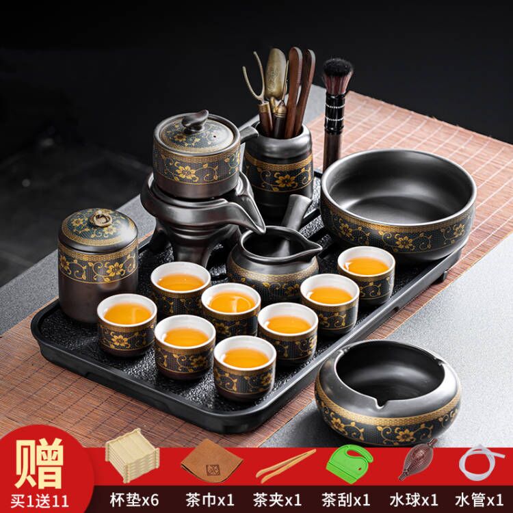 2026 New Lazy Kung Fu Tea Set Ceramic Household Anti-Scald Teapot Teacup Tea Tray Automatic Tea Brewing Device