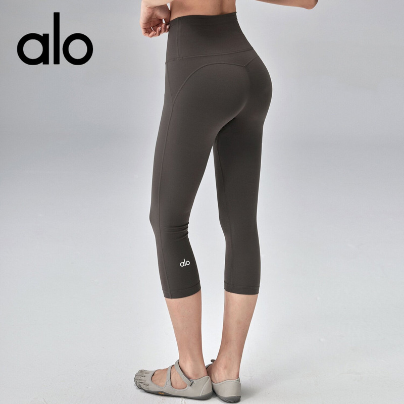 Aio 3/4 Yoga Pants High-Waisted Butt-Lifting No-Panties-Needed Outerwear Tight-Fitting Running Pilates Sports Pants Summer