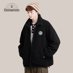 DORAEMON/Doraemon lamb fleece jacket men's winter 2024 new plus velvet thick couple lapel coat cotton coat