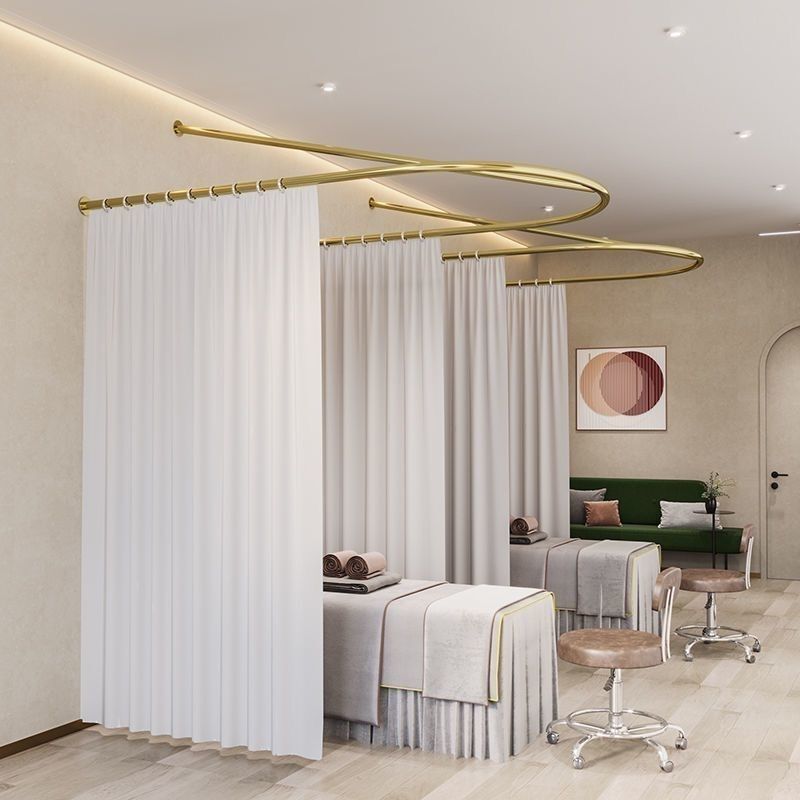 Beauty Salon U-Shaped Translucent Home Beauty Salon Partition Curtain U-Shaped Track Bed Curtain Iron Massage Curtain Accessories Curved Beauty Salon U-Shaped Translucent Home Beauty Salon Partition Curtain U-Shaped Track Bed Curtain Iron Massage Curtain Accessories Curved