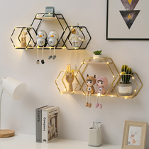 No punching wall shelves creative bedroom wall home iron wall hanging basket wall cosmetics storage rack