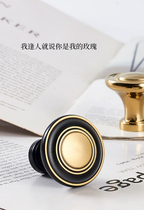 Drawer cabinet card light luxury American pure copper retro door handle handle Sailan golden round cabinet brass handle modern