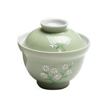 (Suning Self) glaçure peinte à la main peinte à la main petite bocal Trousse de courtoisie Kit Handmade Ceramic Lid Bowl Teacup 2858