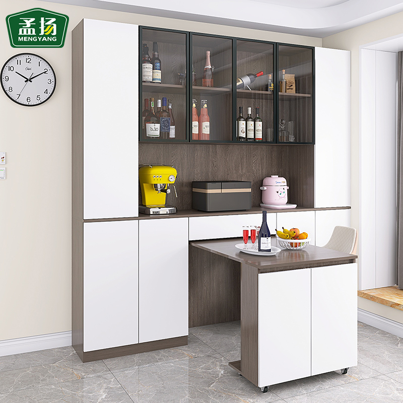 Sideboard, Wine Cabinet, Retractable Folding Dining Table, Integrated Wall-Mounted, Small Apartment Living Room, Home Light Luxury Kitchen Storage Cabinet