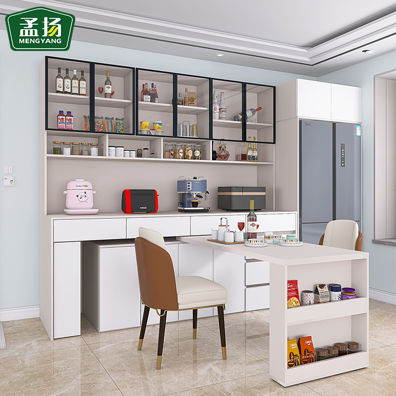 Sideboard Dining Table Integrated Small Apartment Wall-Mounted Rotatable Built-In Refrigerator Cabinet Living Room Home Kitchen Storage Cabinet