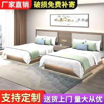 Hotel bed special furniture standard room full set hotel bed customized standard room twin bed homestay double bed simple and modern