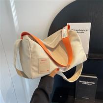 Large capacity retro bag for women 2023 new simple canvas tote bag student class single shoulder crossbody bag womens bag