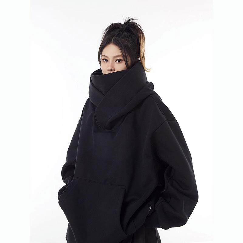Socially Anxious People's Hoodie for Men and Women, Winter 2025 New Autumn and Winter Style, Fleece-Lined, Thickened, High-Neck, Hooded Face Mask Jacket