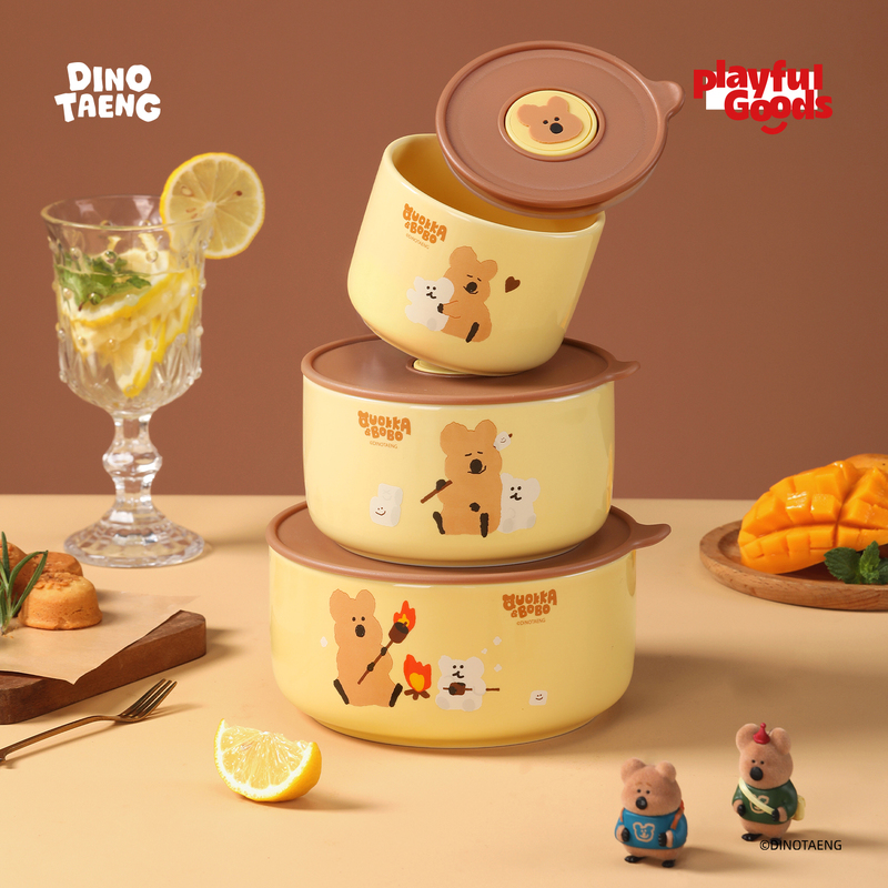 A Little Mischievous X Adorable Town Genuine Ip-Licensed Ceramic Food Storage Bowl Set of Three A Little Mischievous X Adorable Town Genuine Ip-Licensed Ceramic Food Storage Bowl Set of Three