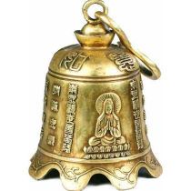 Zhenyuji pure copper bell old wind chime antique old engraved Guanyin scripture copper bell dragon and phoenix presenting auspiciousness and peace bell three