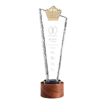 Customized crystal trophy creative and outstanding employee honors customized metal medal for childrens basketball championship