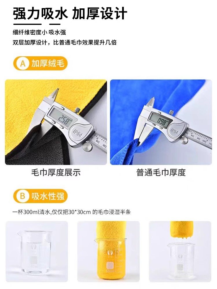 Car Cleaning Towel, Car Cleaning Cloth, Special Car Wash Cloth, Absorbent Cloth for Car Interiors, Glass, Electric Vehicles, Lint-Free