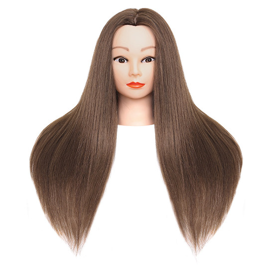 Modelo de cabeza de peluquería, cabello real completo, aprendiz de peluquero, práctica de corte de cabello, modelo de cabeza simulada, se puede permanente y teñir, cabeza de modelo de muñeca de cabello trenzado