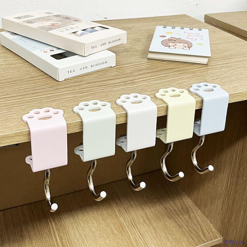Cute Cat Paw Hook, a Desk-Side Gadget for Students, Side-Mounted Hook, Adjustable Bag Hook with Strong Load-Bearing Capacity