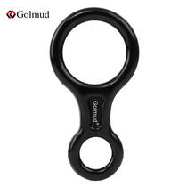 Gorm 8-shaped ring descender 35kn equipment mountain climbing high-altitude descent device hand-controlled descent device black