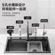 Thickened 5mm Honeycomb Embossed Kitchen Sink, Large Single-Slot 304 Stainless Steel Sink, Dishwashing Sink, Household Vegetable Washing Basin