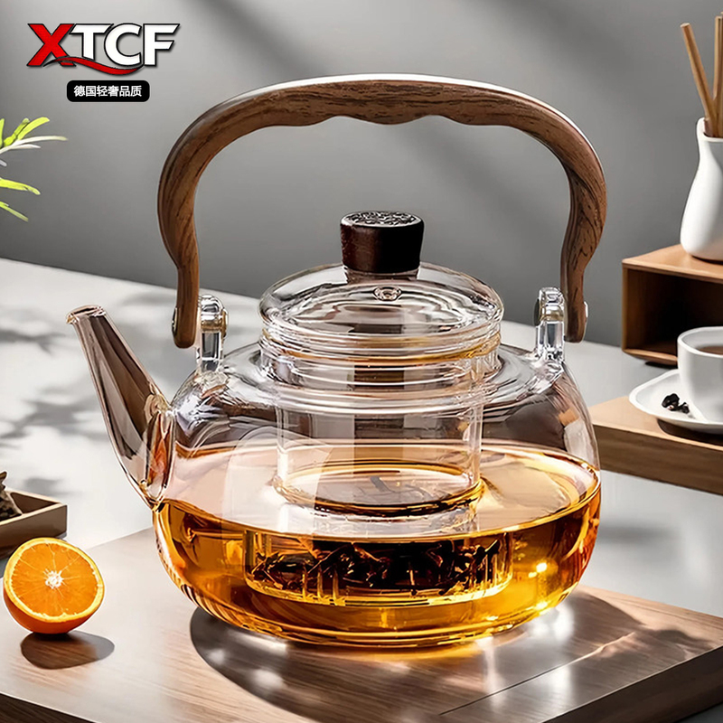 German Glass Teapot 2026 New Model Water Boiling Kettle for Making Tea, Handle Kettle, High Temperature Resistant, Suitable for Electric Ceramic Stove and Open Flame, Tea Art