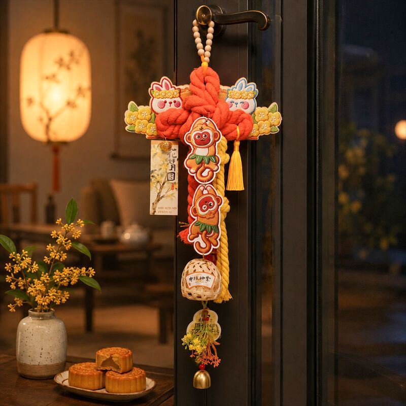 Mid-Autumn Festival Decorative Knot Pendant 2026 New Model Door Handle Small Hanging Ornament Scene Atmosphere Decoration Supplies