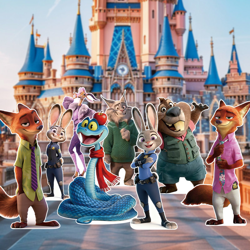 Zootopia Human-Shaped Standee Birthday Decoration Kt Board New Year's Day Shop Scene Setup Atmosphere Background Zootopia Human-Shaped Standee Birthday Decoration Kt Board New Year's Day Shop Scene Setup Atmosphere Background