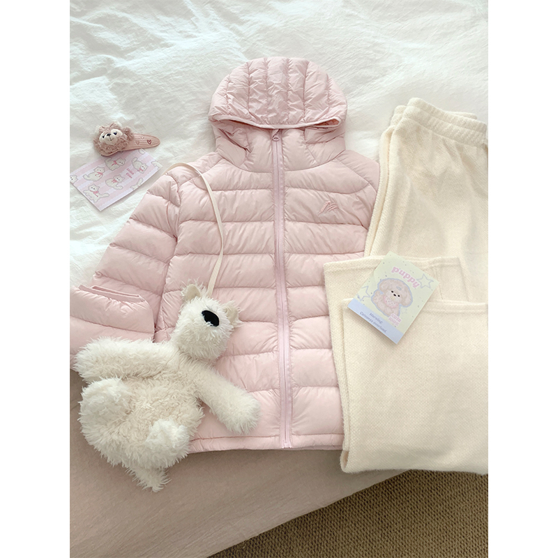 Kunmi Puff Pink Short Puffer down Jacket for Women, 25 Styles, Winter Slimming Hooded Coat