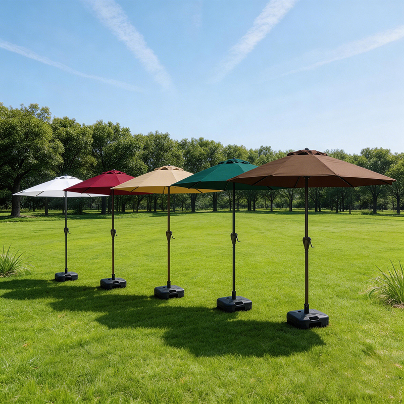 2.7m Outdoor Sunshade Umbrella, Patio Hand-Cranked Sun Protection Folding Umbrella, Commercial Use Large Sun Umbrella, Available in Multiple Colors