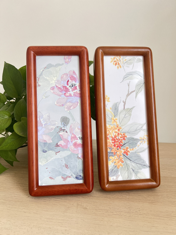 Cherry Wood Solid Wood Photo Frame, Creative Design, High-End Display Stand, Mortise and Tenon Joints, Rounded Corners, Multifunctional Wall Hanging, Calligraphy and Chinese Painting