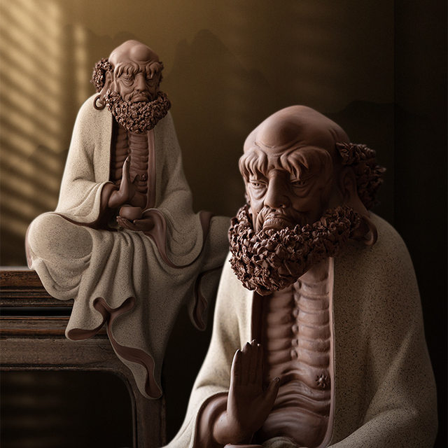 Chinese Zen style Bodhidharma sitting statue creative ornaments home living room entrance office study ceramic decoration