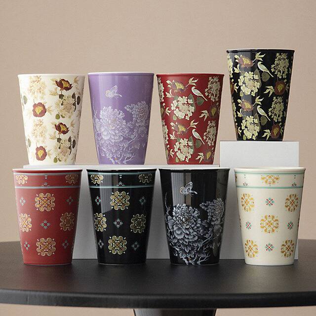 Ding Kiln Hongbao Elephant Flower Ceramic Tea Cup Home Retro Coke Cup Personal Couple Water Cup Office Drinking Cup