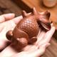 Purple sand goldfish tea pet ornaments can be used to raise fish tanks, tea sets, tea tables, large kung fu accessories, tea play koi