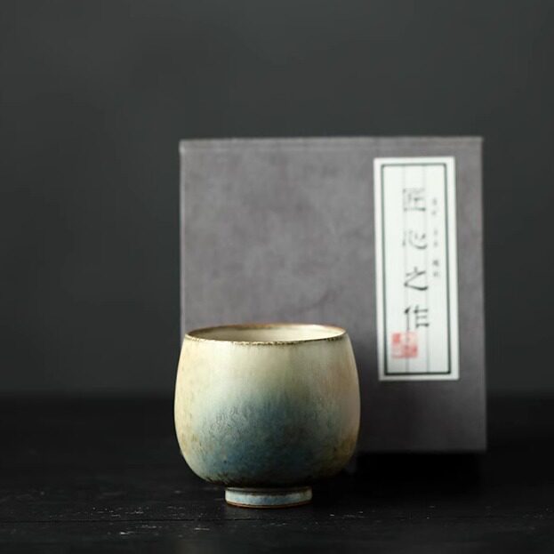 Jingdezhen handmade wood-burning master cup Kung Fu tea cup personal use high-end ceramic wabi-sabi small single cup