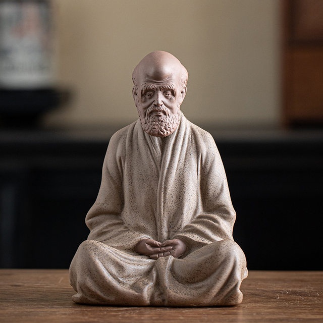 Chinese Zen style Bodhidharma Patriarch ornaments, creative ceramic crafts, home living room, tea ceremony, tabletop decorations