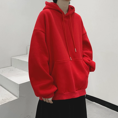 Мужская демисезонная утепленная толстовка с капюшоном, оверсайз, увеличенная толщина