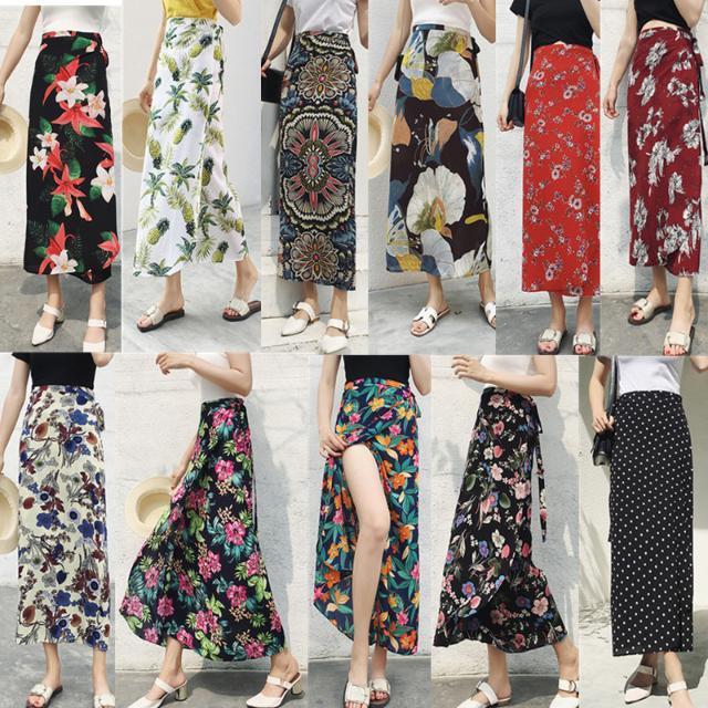 One-Piece Seaside French-Style Skirt for Women 2025 Summer Beach High-Waisted Vacation Style A-Line Long Skirt