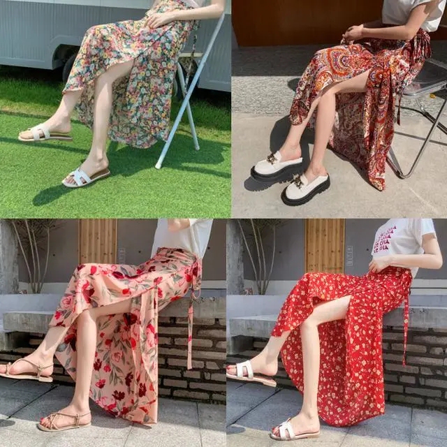 2024 Summer Floral Vacation Skirt Travel Skirt Beach Skirt One-Piece Slit Hip-Hugging Wrap Skirt 2024 Summer Floral Vacation Skirt Travel Skirt Beach Skirt One-Piece Slit Hip-Hugging Wrap Skirt