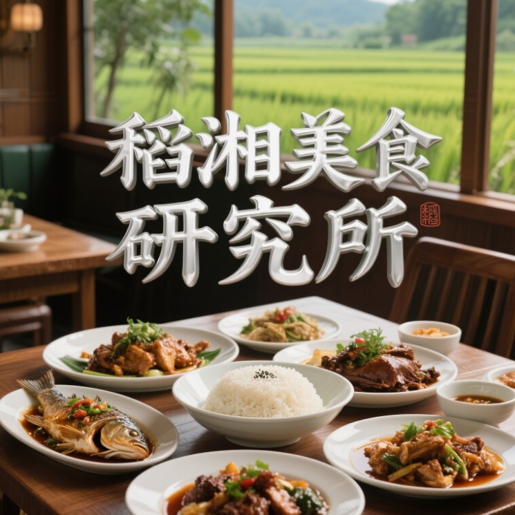 稻湘美食研究所的LOGO