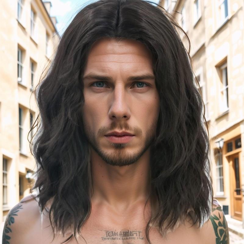 Foreign Trade European and American Style Men's 80S Rock Cornrows Black Curly Wig Cosplay Party Hairpiece Foreign Trade European and American Style Men's 80S Rock Cornrows Black Curly Wig Cosplay Party Hairpiece