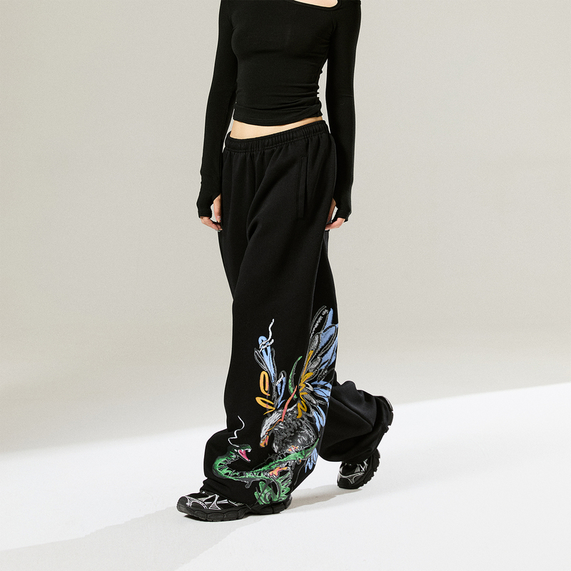 Seasidestar Street Dance Trendy Hip-Hop Eagle Print Jogger Pants American Jazz Dance Casual Pants Seasidestar Street Dance Trendy Hip-Hop Eagle Print Jogger Pants American Jazz Dance Casual Pants