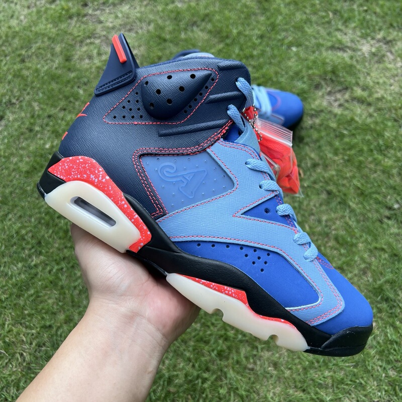 New Aj6 Blue Color Blue Big a Playful Blue Midnight Blue Men's Retro Cushioning High-Top Sports Basketball Shoes