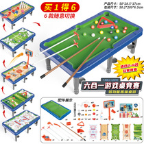 Wen Zhuangyuan 6-in-1 pool table bowling parent-child interactive boy educational toy childrens home pool table toy