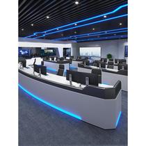 Jiangsu paint console multimedia console workbench public security fire command center monitoring table curved adjustment