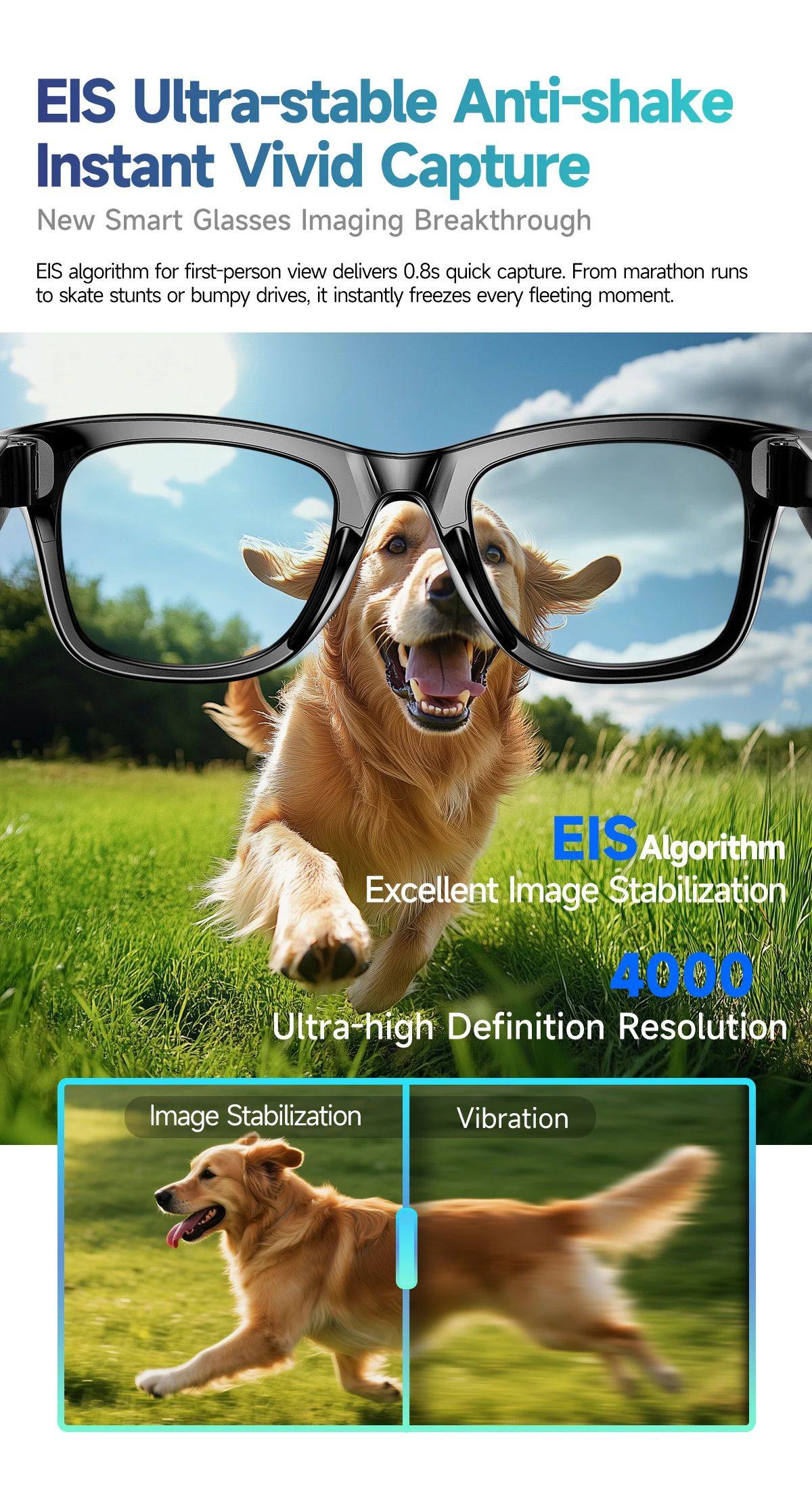 Умные очки new 800w camera ai glasses men color-changing smart translat 007